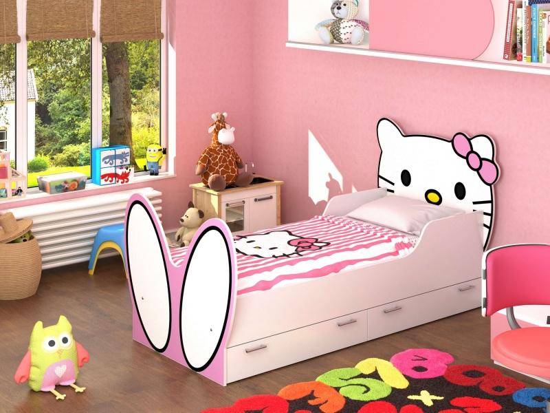 кровать hello kitty! с бязевым матрацем в Краснодаре