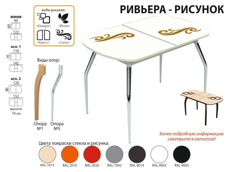 стол обеденный ривьера рисунок в Краснодаре