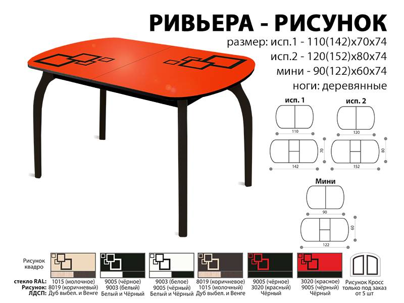 стол обеденный ривьера рисунок в Краснодаре