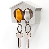 держатель+брелок для ключей двойной sparrow белый-желтый в Краснодаре