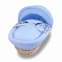 колыбель-переноска gift wicker moses basket натуральная, голубое белье в Краснодаре
