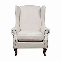 кресло мягкое с ушами белое collins wingback chair в Краснодаре