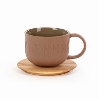 чашка с блюдцем tactile диаметр 9,4 коричневый в Краснодаре