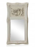 зеркало настенное прямоугольное в высокой белой раме францини distressed chalk white в Краснодаре