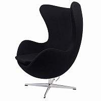 кресло arne jacobsen style egg chair черное в Краснодаре