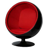 кресло eero ball chair черно-красное в Краснодаре