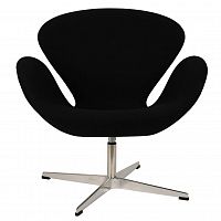 кресло arne jacobsen style swan chair черная шерсть в Краснодаре