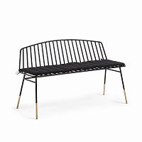 siena bench 120 черный металл черная ткань от la forma (ex julia grup) в Краснодаре