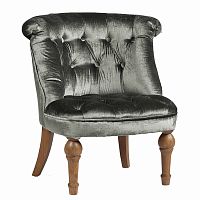 кресло sophie tufted slipper chair микровелюр серое в Краснодаре