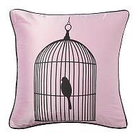 подушка с птичкой в клетке birdie in a cage pink в Краснодаре