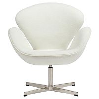 кресло swan chair кашемир белое в Краснодаре