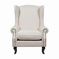 кресло collins wingback chair кремовая ткань в Краснодаре