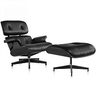 кресло eames style lounge chair черное в Краснодаре