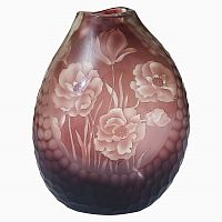 ваза стеклянная bordo (бело-бордовая) в Краснодаре