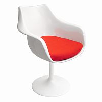 кресло tulip armchair бело-красное шерсть в Краснодаре