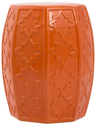 керамический столик-табурет garden stool оранжевый в Краснодаре