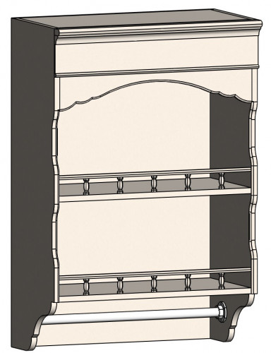 шкаф с полками и фигурным основанием навесной марсель молочно-белый в Краснодаре