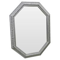 зеркало серебряное восьмиугольное вытянутое с декором silver luxury в Краснодаре