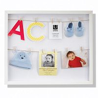 панно с зажимами для 12 фотографий clothesline белое в Краснодаре
