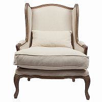 кресло мягкое с ушами lorraine chair with burlap бежевое в Краснодаре