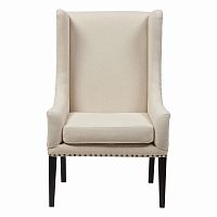 кресло мягкое с ушами белое nailhead fabric armchair в Краснодаре