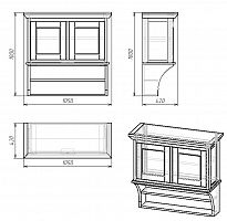 шкафчик навесной с двумя полками провинция с состариванием в Краснодаре