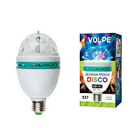 светодиодный светильник-проектор (09839) volpe disko uli-q301 03w/rgb/e27 white в Краснодаре