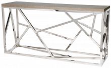 консоль geometric 180x50x90 хром, коричневая столешница в Краснодаре