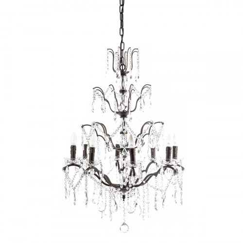 люстра maria theresa grande 8 lamps чёрная, прозрачная в Краснодаре