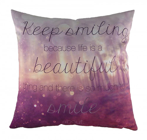 подушка с принтом keep smiling в Краснодаре