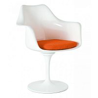 кресло tulip armchair бело-оранжевое шерсть в Краснодаре