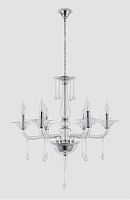 подвесная люстра crystal lux monica sp6 chrome/transparent в Краснодаре