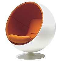 кресло eero ball chair бело-оранжевое в Краснодаре