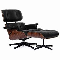 кресло eames style lounge chair & ottoman черное в Краснодаре