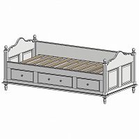 кровать-кушетка 90х190 с ящиками белая нордик в Краснодаре