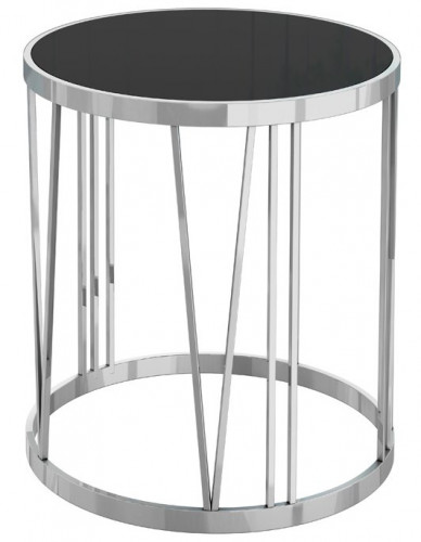 стол журнальный silver drum хром, черный в Краснодаре