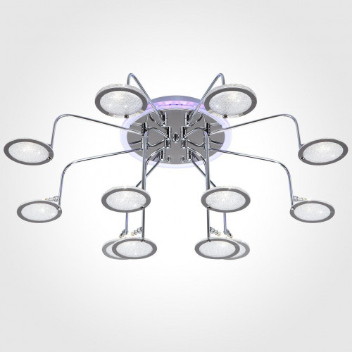 потолочная люстра eurosvet spider 80109/12 хром/синий+фиолетовый в Краснодаре