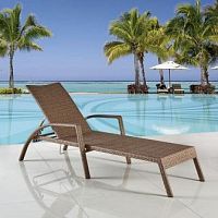 шезлонг-лежак из искуственного ротанга light brown в Краснодаре