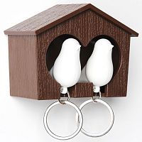 держатель+брелок для ключей двойной sparrow коричневый-белый в Краснодаре