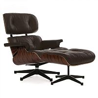 кресло eames style lounge chair палисандр коричневое в Краснодаре