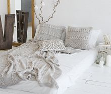 комплект плед с косами (180*220) и 2 наволочки (50*50) лён в Краснодаре