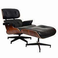 кресло eames style lounge chairчерное с коричневым в Краснодаре