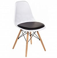 стул деревянный pc-011 белый / черный (eames style) в Краснодаре