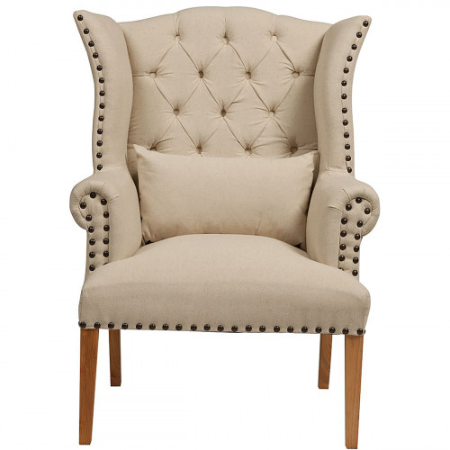 кресло quinn tufted armchair бежевое в Краснодаре