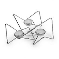 набор подсвечников серебряных металлических для чайных свечей tri-angular loop, 7 см, 3 штуки в Краснодаре