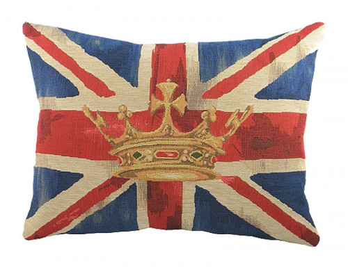 большая подушка с британским флагом crown blue в Краснодаре