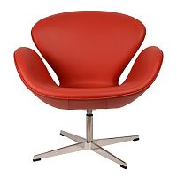 кресло arne jacobsen style swan chair красное в Краснодаре